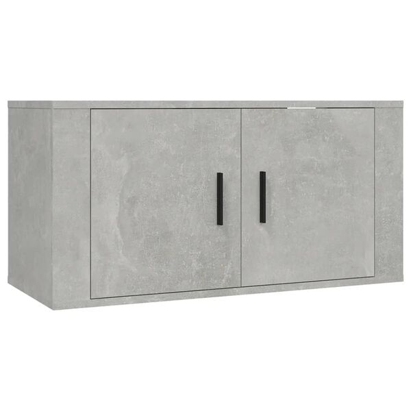 vidaXL Meuble TV mural Gris b&eacute;ton 80x34,5x40 cm