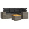 vidaXL Salon de jardin 5 pcs avec coussins gris r&eacute;sine tress&eacute;e