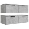 vidaXL Armoires murales 2 pcs Gris b&eacute;ton 68x30x20 cm Bois d'ing&eacute;nierie