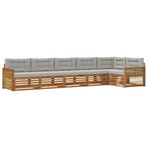 vidaXL Ensemble de canap&eacute;s d'ext&eacute;rieur 6 pcs Naturel et gris clair