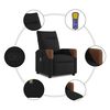 vidaXL Fauteuil de massage inclinable Noir Tissu