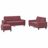 vidaXL Ensemble de canap&eacute;s 3 pcs rouge bordeaux tissu