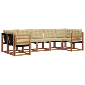 vidaXL Ensemble de canap&eacute;s d'ext&eacute;rieur 7 pc Naturel et Beige