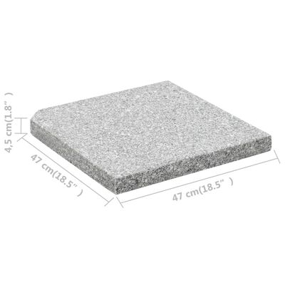vidaXL Plaque de poids carrée pour parasol Granit 25 kg Gris