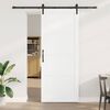 vidaXL Porte coulissante Blanc et noir 93 x 232 cm Pin solide et acier