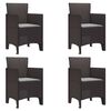 vidaXL Chaise de jardin 4 pc Marron Polypropyl&egrave;ne