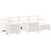 vidaXL Salon de jardin 7 pcs blanc bois de pin massif