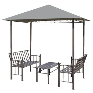 vidaXL Chapiteau de jardin avec table et bancs 2,5x1,5x2,4m Anthracite