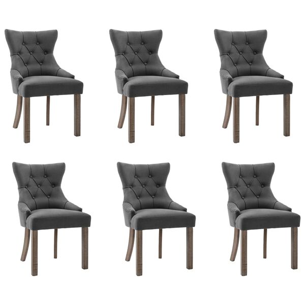 vidaXL Chaises &agrave; manger lot de 6 gris tissu