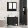 vidaXL Ensemble de meubles salle de bain 2 pcs noir bois d'ing&eacute;nierie