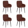 vidaXL Chaises de salle &agrave; manger 4 pc Simili cuir Brun Brillant