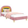 vidaXL Cadre de lit pour enfants avec t&ecirc;te de lit Rose 90 x 190 cm