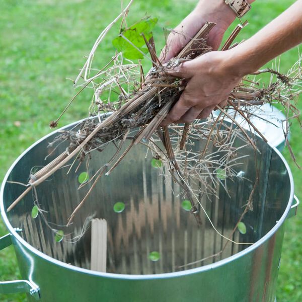 Nature Incinérateur de jardin Acier galvanisé 46x72 cm Rond
