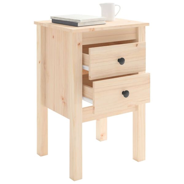 vidaXL Tables de chevet 2 pcs 40x35x61,5 cm Bois de pin massif