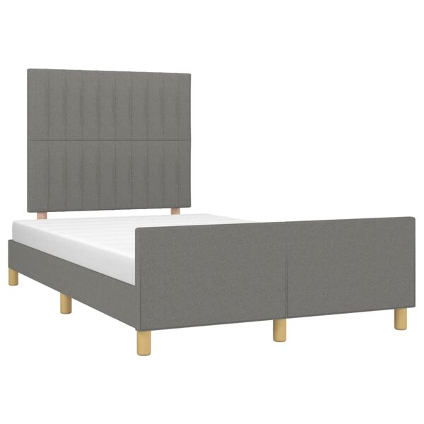 vidaXL Cadre de lit sans matelas gris fonc&eacute; 120x190 cm tissu