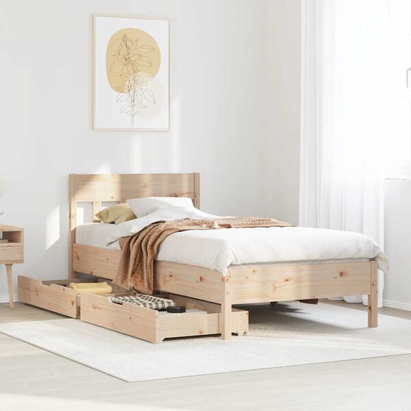 vidaXL Cadre de lit sans matelas 90x190 cm bois de pin massif