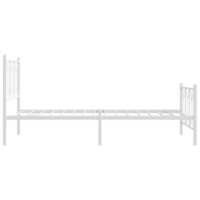 vidaXL Cadre de lit métal sans matelas et pied de lit blanc 100x200 cm