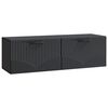 vidaXL Meuble TV mural Noir 98 x 31 x 30 cm Bois d'ing&eacute;nierie