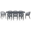 vidaXL Ensemble de salle &agrave; manger pour jardin 9 pcs Gris polyrotin