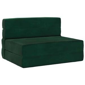 vidaXL Canap&eacute;-lit pliable Vert fonc&eacute; 70 x 72 x 60 cm Tissu