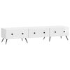 vidaXL Meuble TV Blanc brillant 147 x 34,5 x 30 cm Bois d'ing&eacute;nierie