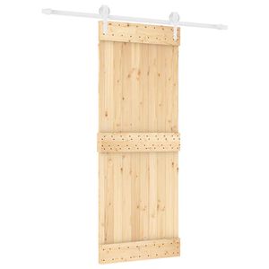 vidaXL Porte coulissante Naturel et Blanc 80 x 210 cm