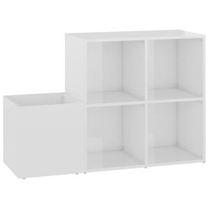 vidaXL Armoire &agrave; chaussures d&rsquo;entr&eacute;e blanc brillant bois ing&eacute;nierie