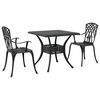 vidaXL Ensemble de tables de jardin 3 pc Noir Aluminium coul&eacute;