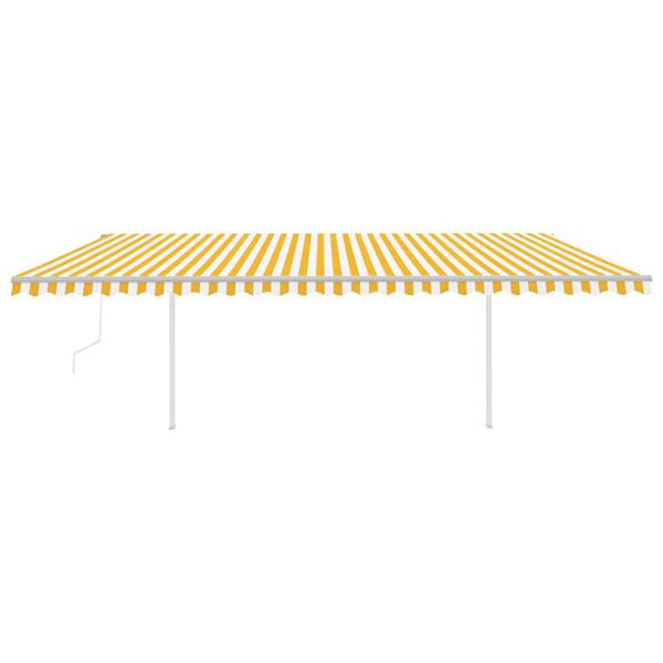 vidaXL Auvent automatique capteur de vent/LED 6x3 m Jaune et blanc