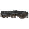 vidaXL Ensemble de canap&eacute; de jardin 12 pcs Gris polyrotin