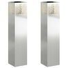 vidaXL Lumi&egrave;re de chemin LED solaire 2 pc Blanc chaud 18 x 18 x 80 cm