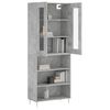 vidaXL Buffet haut Gris béton 69,5x34x180 cm Bois d'ingénierie