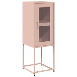 vidaXL Buffet rose 36x39x107 cm acier lamin&eacute; &agrave; froid