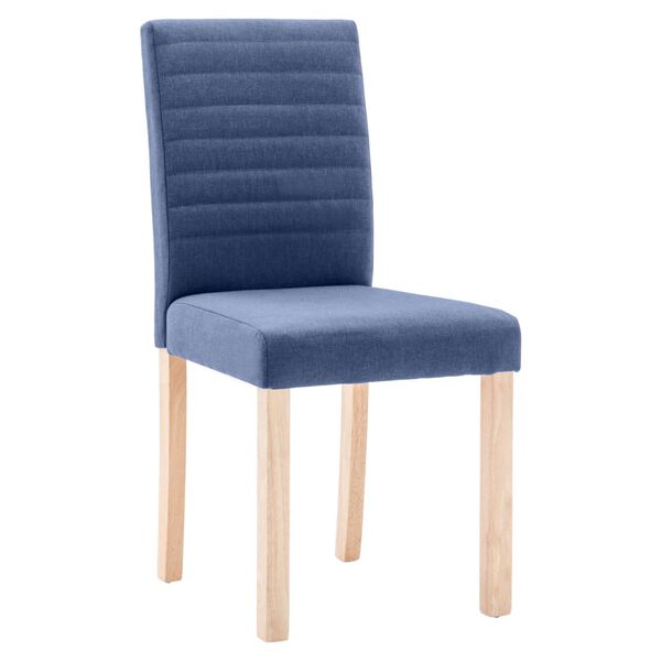 vidaXL Chaises &agrave; manger lot de 6 bleu tissu