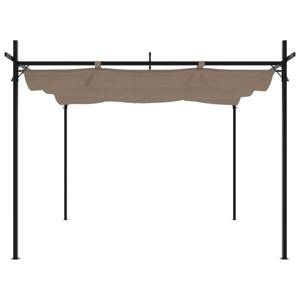 vidaXL Pergola avec toit rétractable taupe 295x292x230 cm