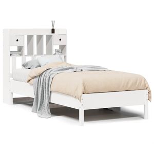 vidaXL Lit biblioth&egrave;que sans matelas blanc 75x190cm bois de pin massif