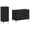 vidaXL Ensemble de 2 meubles de salle de bain BREDA Noir