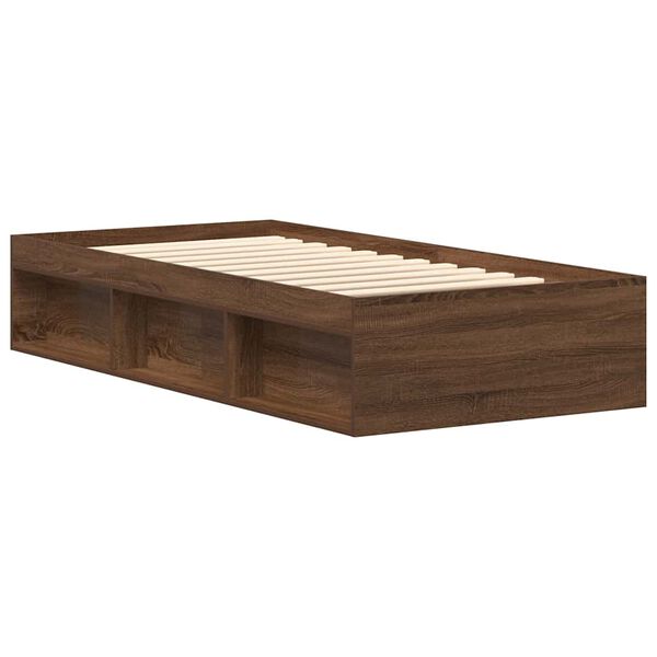 vidaXL Cadre de lit sans matelas ch&ecirc;ne marron 75x190 cm