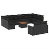 vidaXL Salon de jardin avec coussins 13 pcs noir r&eacute;sine tress&eacute;e