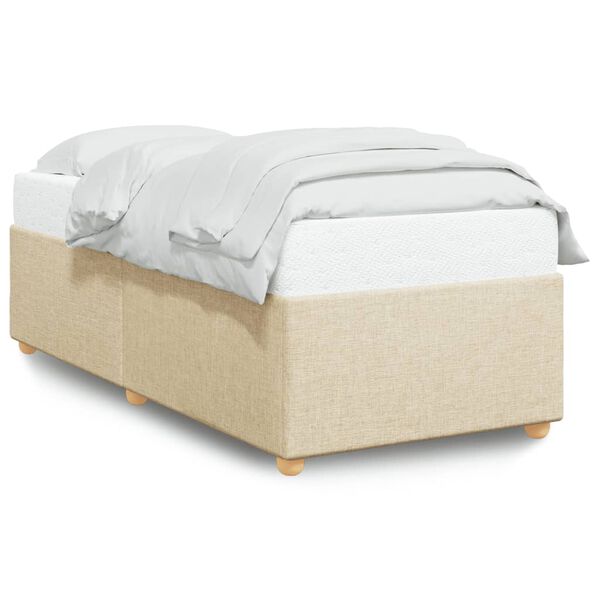 vidaXL Cadre de lit sans matelas crème 90x200 cm tissu