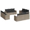 vidaXL Salon de jardin avec coussins 12 pcs gris clair r&eacute;sine tress&eacute;e