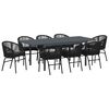 vidaXL Ensemble de salle &agrave; manger pour jardin 9 pc Noir polyrotin