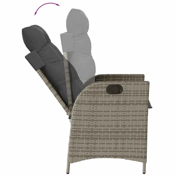 vidaXL Ensemble &agrave; manger de jardin 9 pcs coussins gris r&eacute;sine tress&eacute;e