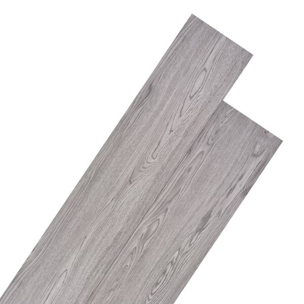 vidaXL Planches de plancher PVC Non auto-adh&eacute;sif 4,46m&sup2; 3mm Gris fonc&eacute;