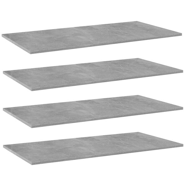 vidaXL Panneaux de biblioth&egrave;que 4 pcs gris b&eacute;ton bois d&rsquo;ing&eacute;nierie
