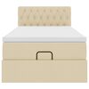 vidaXL Lit ottoman avec matelas cr&egrave;me 100x200 cm tissu