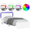 vidaXL Cadre de lit sans matelas avec lumi&egrave;res LED blanc 75x190 cm