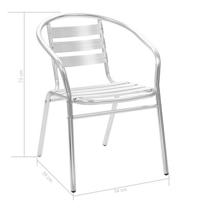 vidaXL Chaises empilables d'extérieur lot de 4 Aluminium