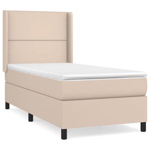 vidaXL Sommier &agrave; lattes de lit avec matelas Cappuccino 90x190 cm