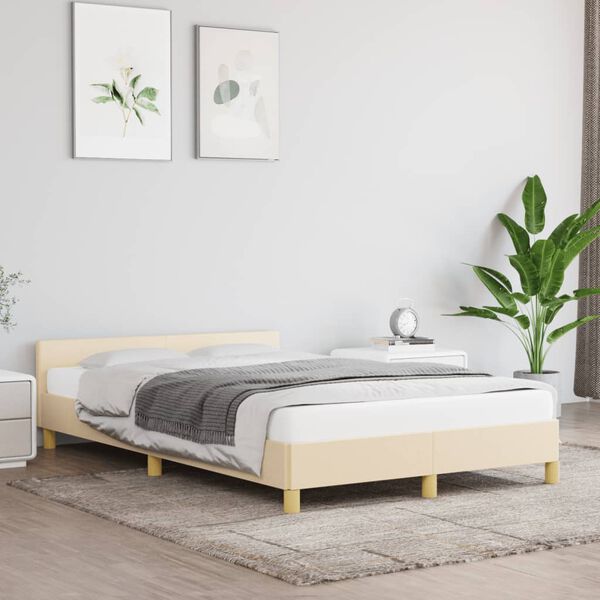 vidaXL Cadre de lit sans matelas crème 120x190 cm tissu